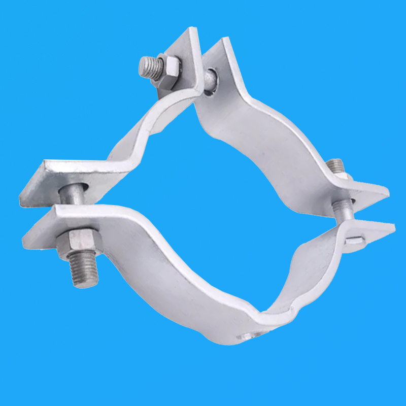 Hot dip galvanized pole clamp with bolts and nuts
