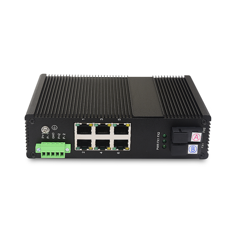 2*100Base-Fx to 6*10/100Base-Tx Industrial  POE Switch