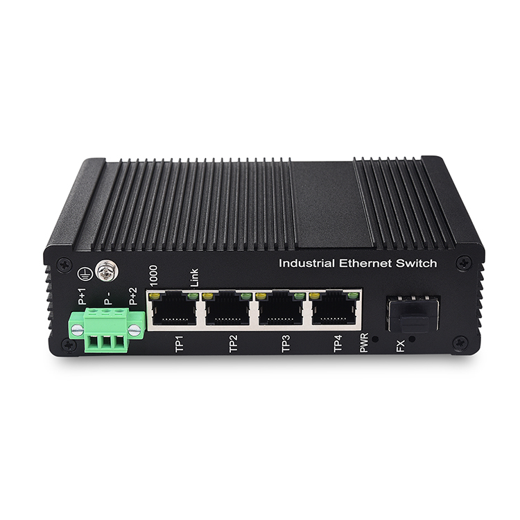 4-Port 10/100/1000Base-Tx to fiber Industrial POE Switch