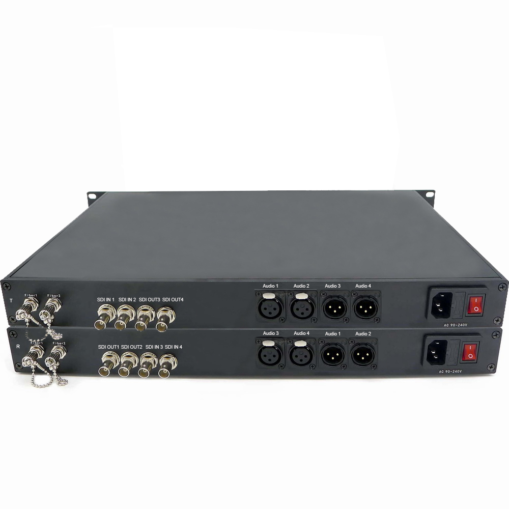 2-ch BIDI 3G-SDI Video+ 2-ch BIDI XLR Balanced Audio to Fiber Converter