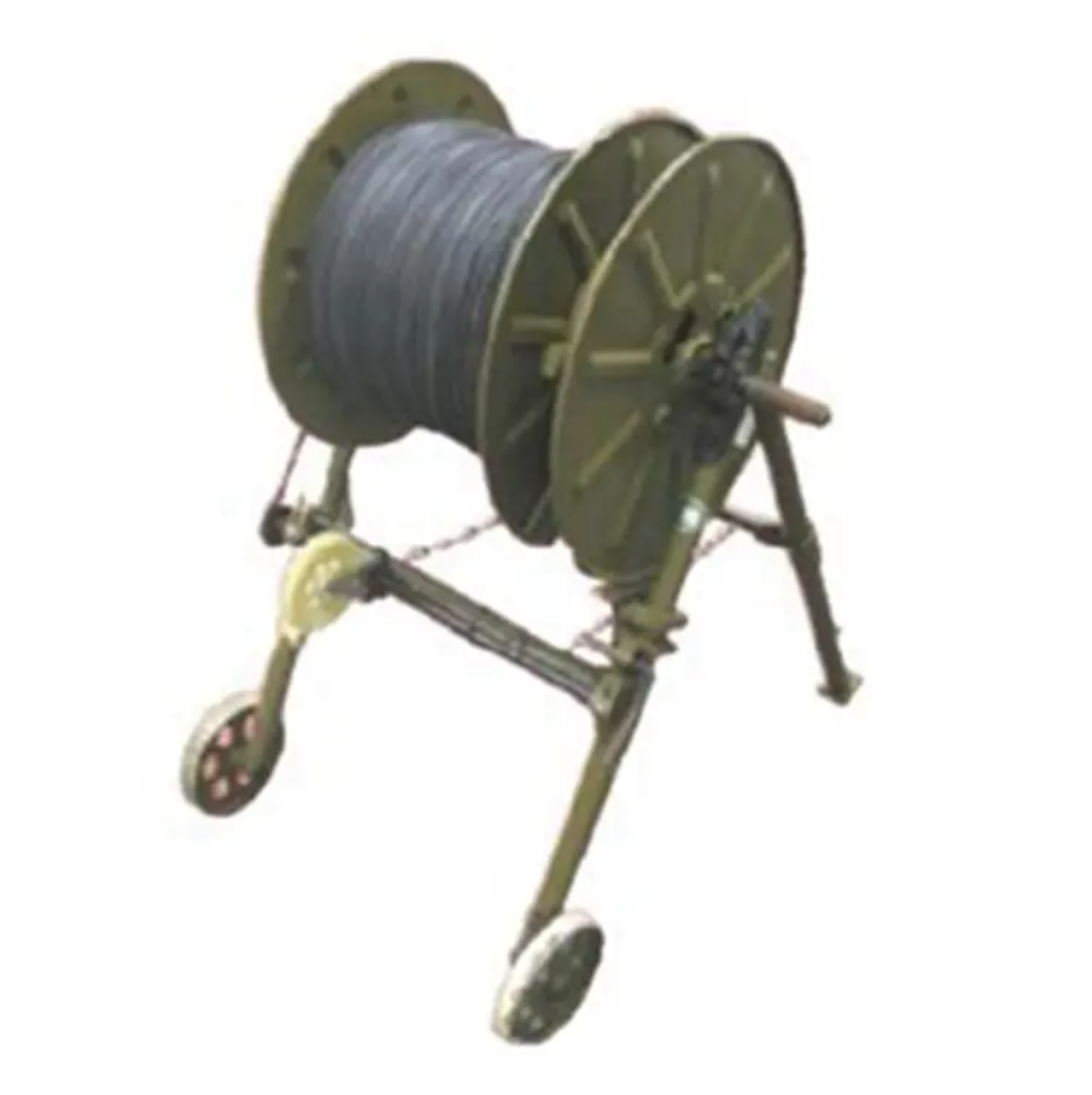 Metal Trolley Type Portable Tactical Fiber Optic Cable Reel