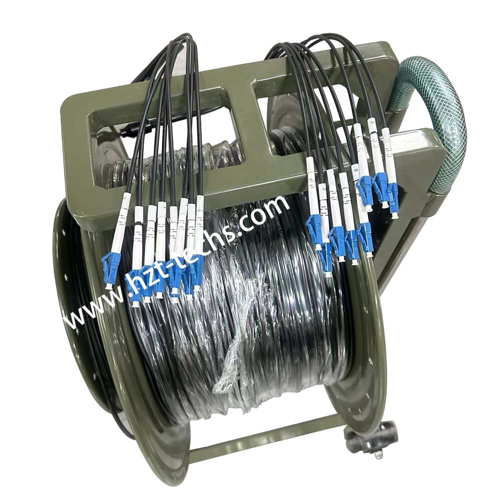 8 Core Tactical Flexible Armored LC/UPC-LC/UPC Break-out Fiber Optical Cable