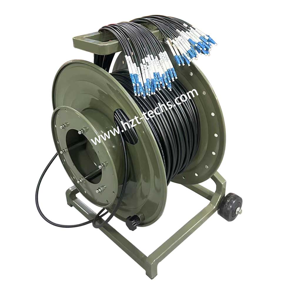 24 Core LC/UPC-LC/UPC Tactical Fiber Cable with Reel