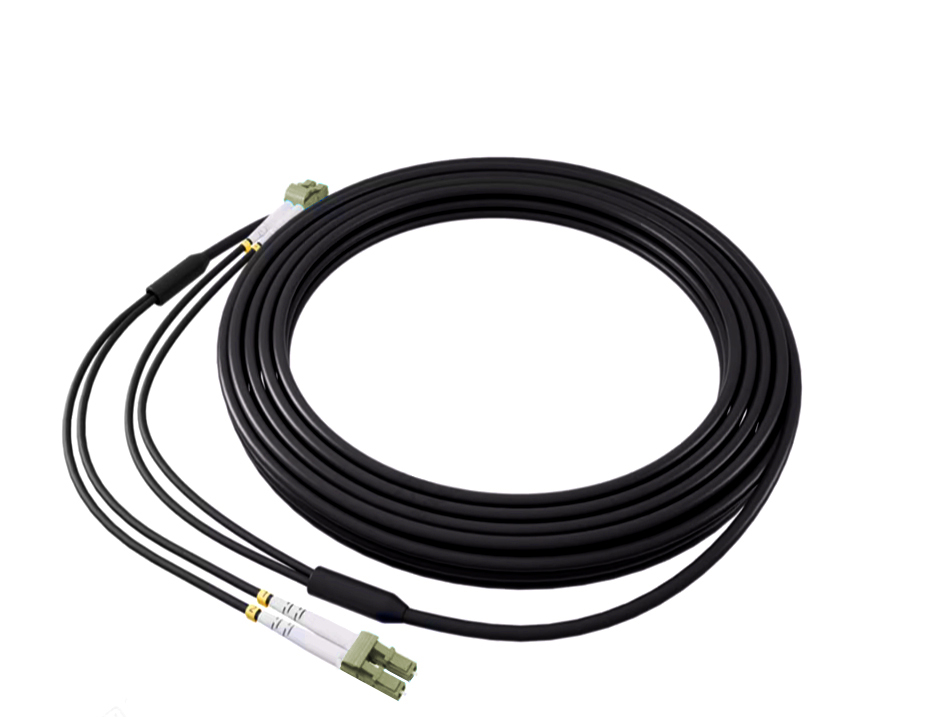 2 Core LC/UPC-LC/UPC Tactical Armored Flexible Fiber Optical Cable with LC/SC/ST/FC Connector Assembly