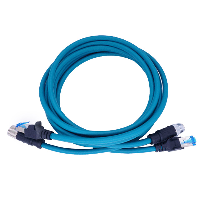 M12 X-Code to RJ45 Cat.6A Adapter cable
