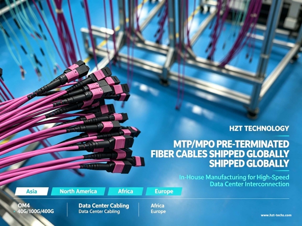 HZT-Techs Ships Large Batch of MTP/MPO Pre-Terminated Fiber Cables for Global Data Center Projects