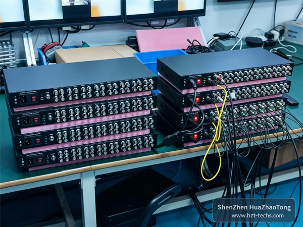 ShenZhen HuaZhaoTong Completes Testing of 16-Ch 3G-SDI Fiber Converter, 4 Pairs Ready for Shipment