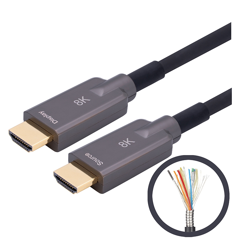 8K HDMI2.1  Armored AOC Cable with 48Gbps up to 60HZ