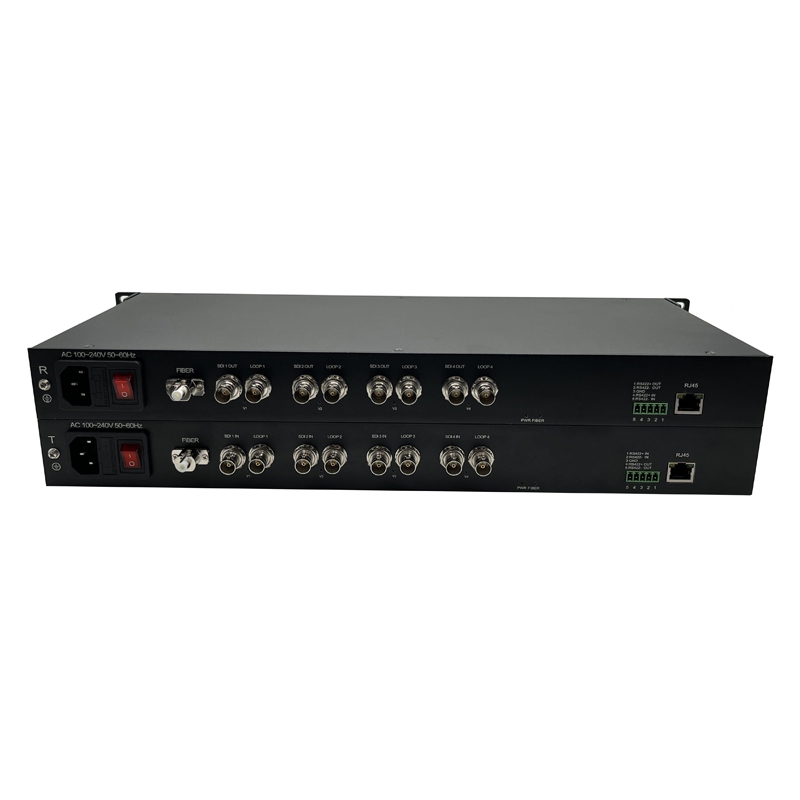 4-CH 3G-SDI+RS422+1000M Ethernet Fiber Converter 