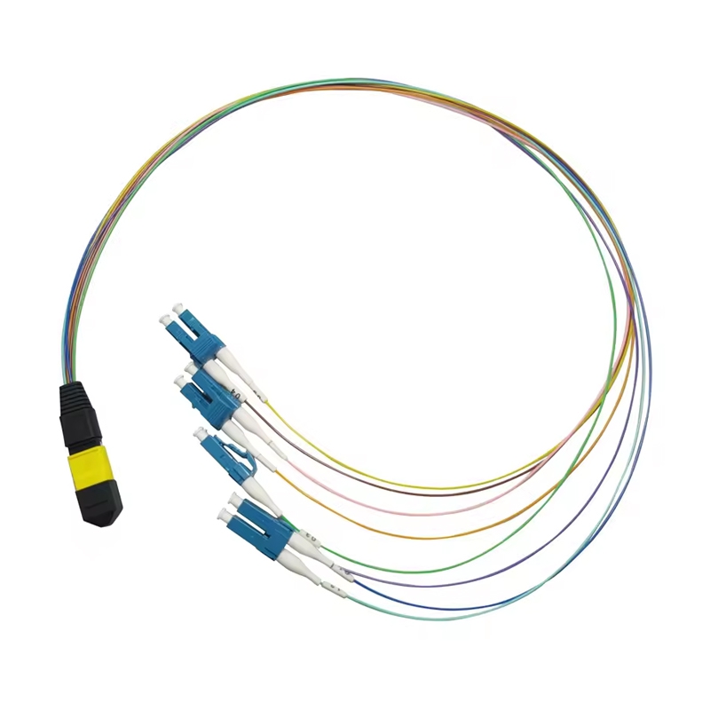 8 Core  MTP(Male) - LC/UPC  Fanout 0.9mm 30cm Singlemode Fiber Optical Cable 