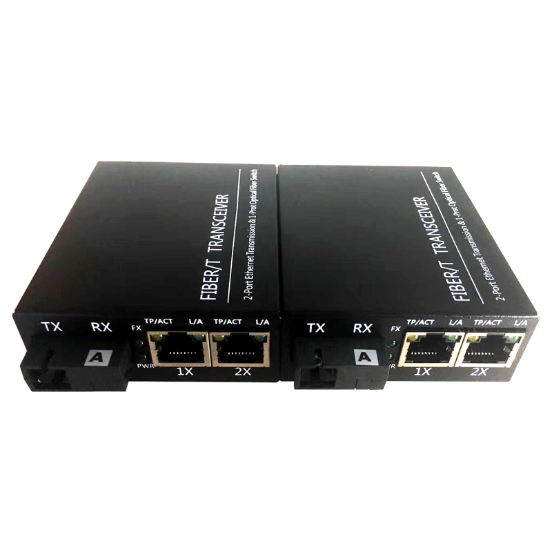 2 Port 10/100/1000M Fiber Media Converter 