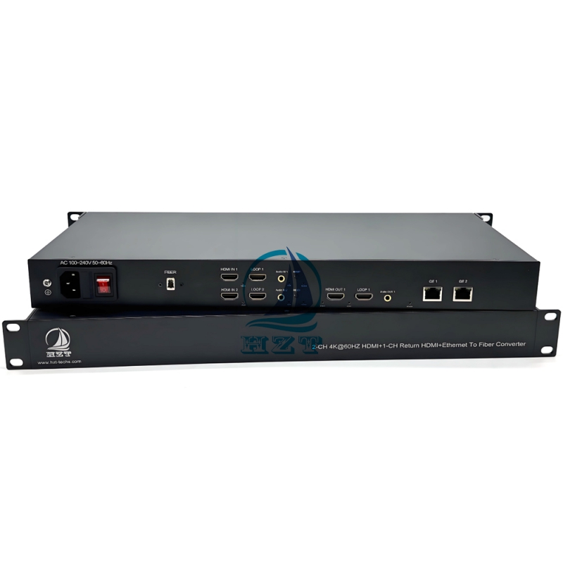 2-CH 4K HDMI Video input+ 1-ch 4K HDMI output+ 2- port 10/100/1000M indenpedent Ethernet Over Fiber Converter