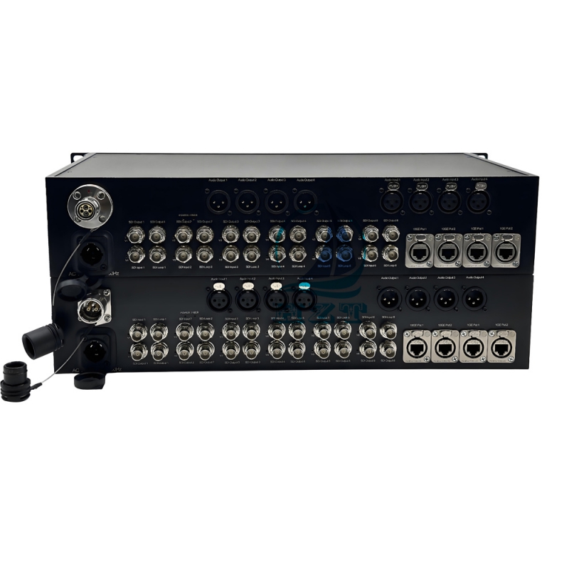 6-CH BIDI 12G-SDI+ 4-CH BIDI XLR balanced Audio+ 2-CH 10G Ethernet+2-CH 1000M Ethernet Over SMPTE Fiber Converter
