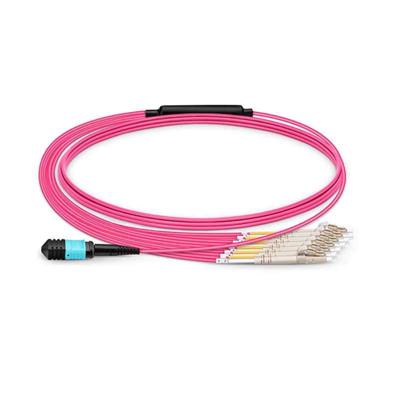  MTP/MPO-12 * LC Multimode OM4 Fiber Optical Break-Out Cable