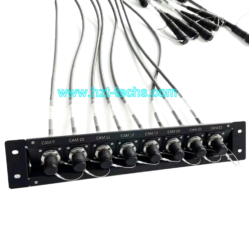 19″ SMPTE Rack Mount Panel With FMW-PUW hybrid Cable assembly 