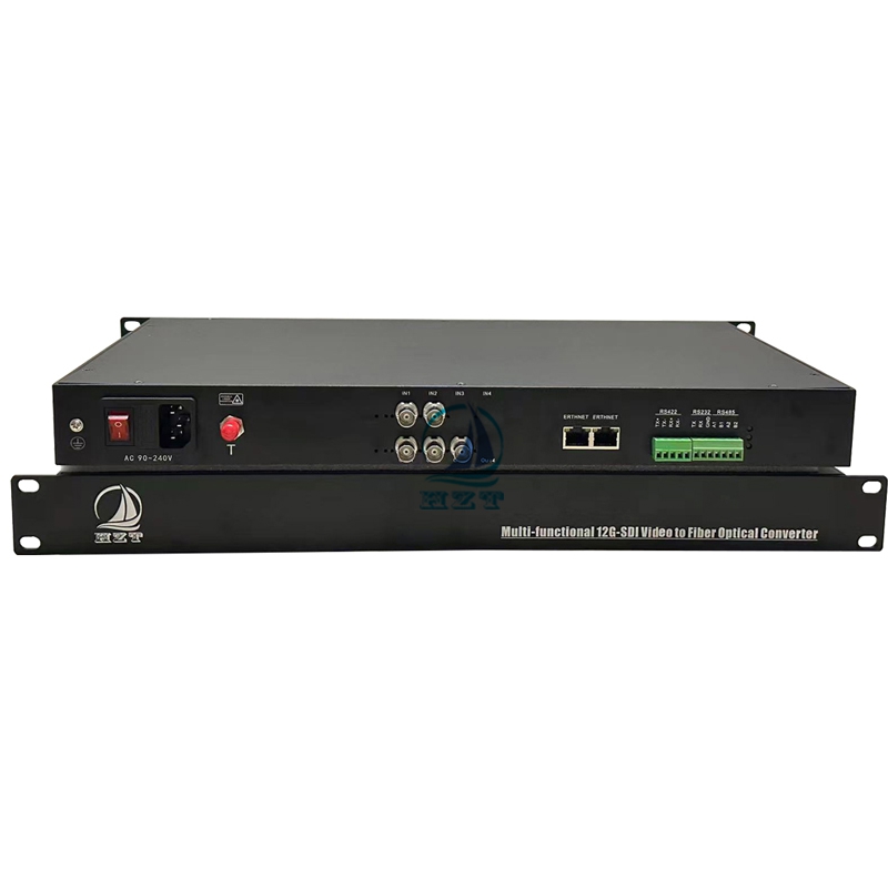 2-CH 12G-SDI Input+3-CH 12G-SDI Output+ RS232/RS485/RS422+ Ethernet To Fiber Converter