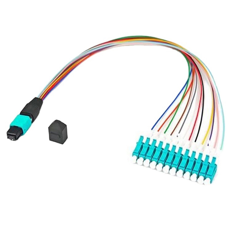 12 Core MTP(Male) - LC/UPC Fanout 0.9mm Multimode OM3-300 Fiber Optical Cable