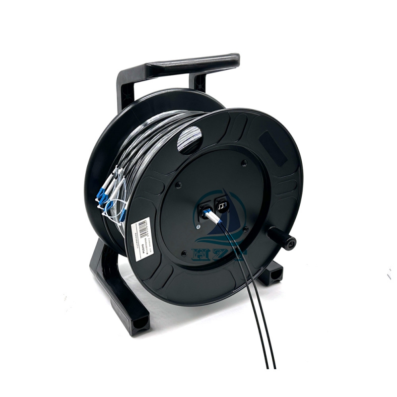 4 Core LC-LC SM/MM Tacitcal Armored Fiber Optical Cable With Fixed LC on the reel 