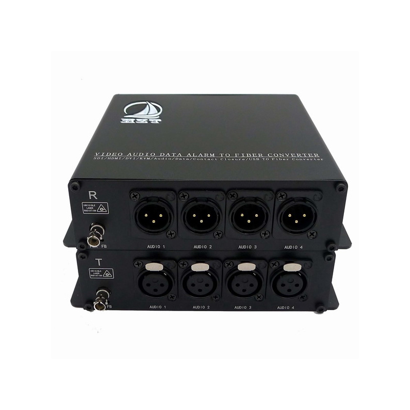 4-CH XLR Balanced Audio Fiber Converter