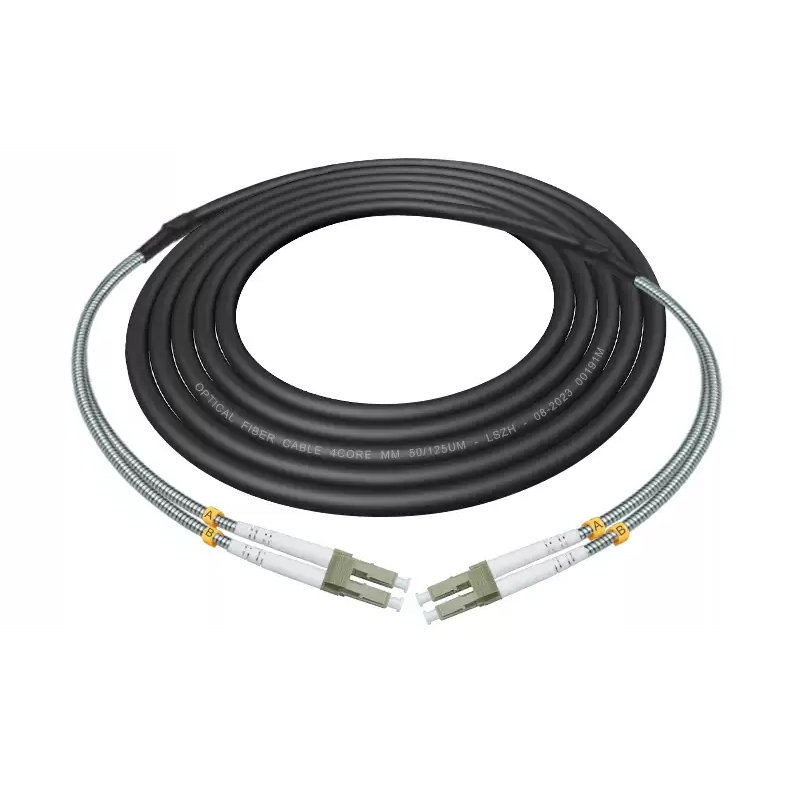 7.0mm CPRI 2 Core Multimode OM3 Duplex LC/UPC- LC/UPC  Armoured Fiber Optic Cable Assembly 