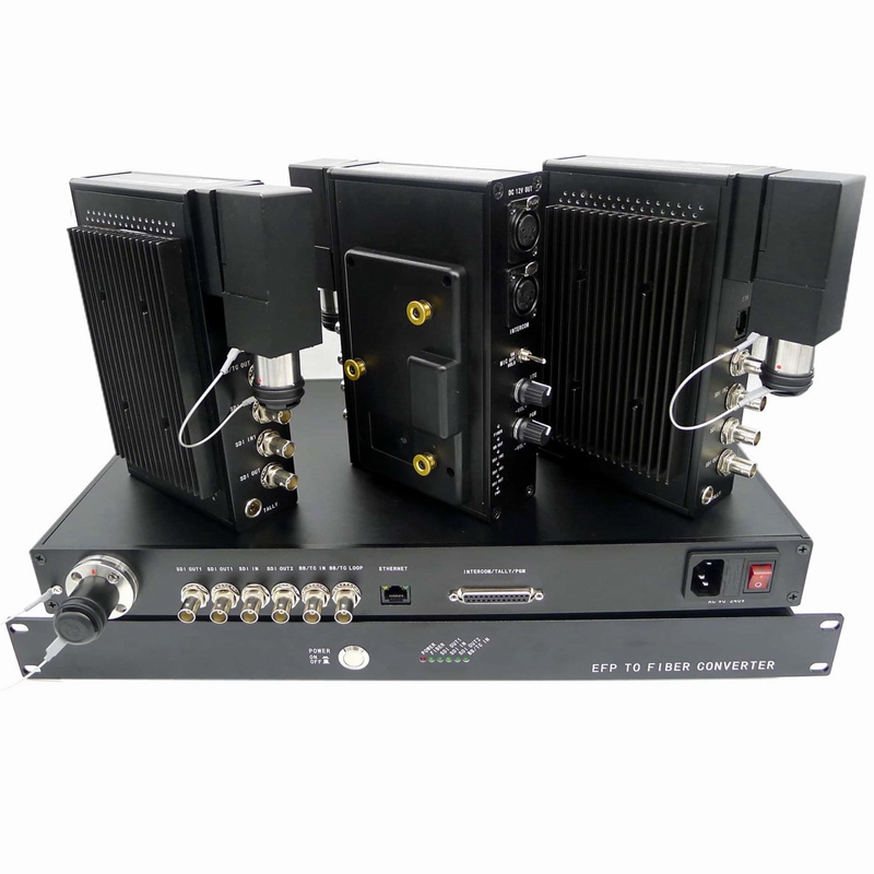 2-CH 3G-SDI+1-CH Return SDI+ Intercom+ Remote+Tally +BB/TC to LEMO Hybrid Camera EFP Fiber Converter 