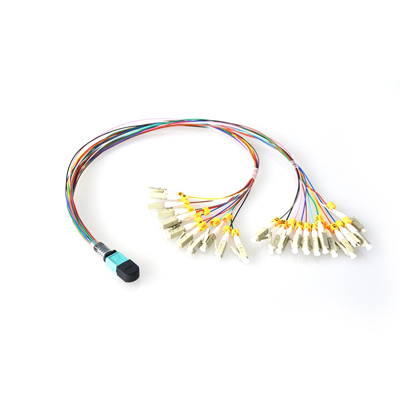 24 Core MTP(Male) - LC/UPC Fanout 0.9mm Multimode OM4 Fiber Optical Cable