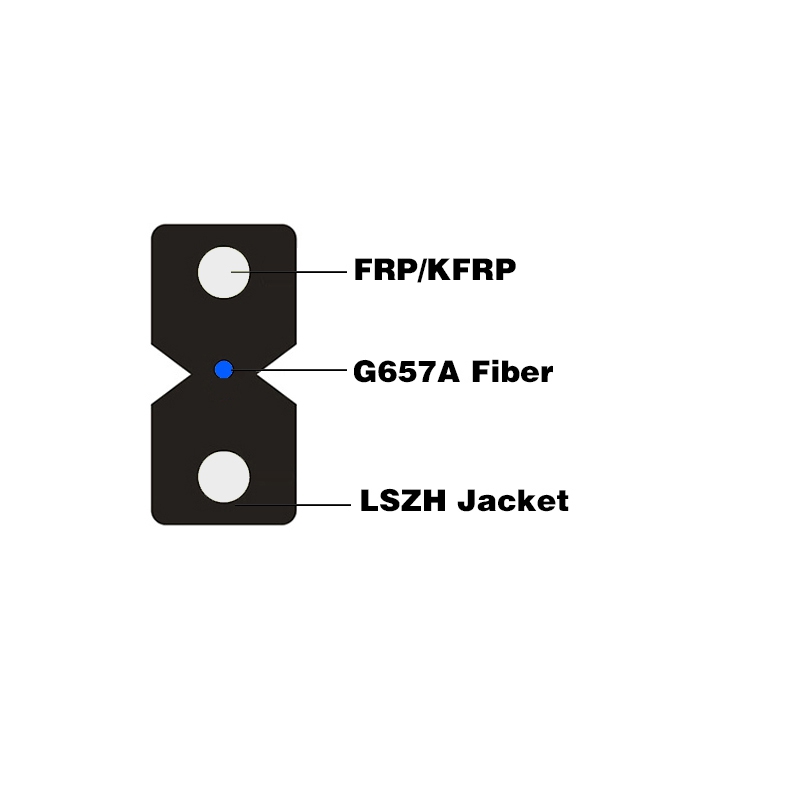 1 Core Indoor FTTH G657A1 Fiber Cable with Steel Wire Strength Member